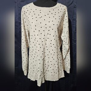 NWT Jane & Delancey Tiny Hearts Knit Pullover Plus Size 1X